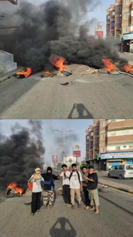 عدن.. محتجون في خور مكسر يشعلون الإطارات ويقطعون عدد من الطرقات الرئيسية