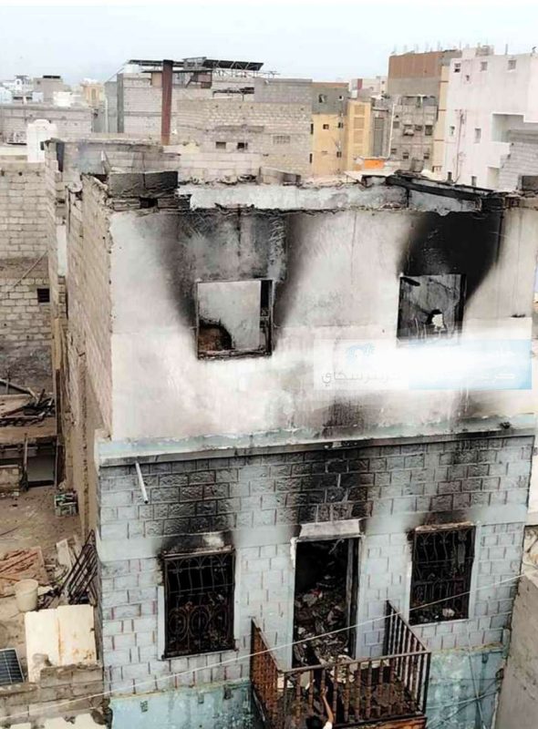 عدن.. خسائر مادية كبير جراء حريق التهم أحد المنازل بدار سعد
